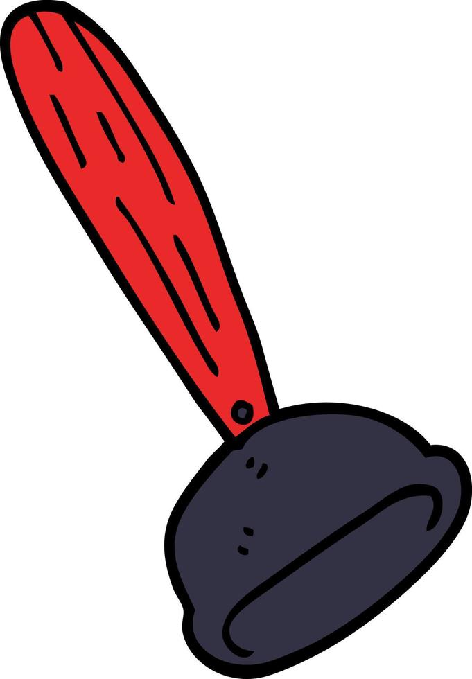 cartoon doodle toilet plunger vector