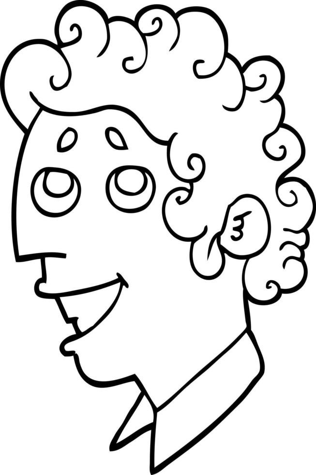 line drawing cartoon man face vector