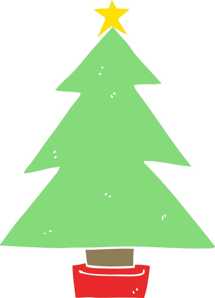 flat color style cartoon christmas tree vector