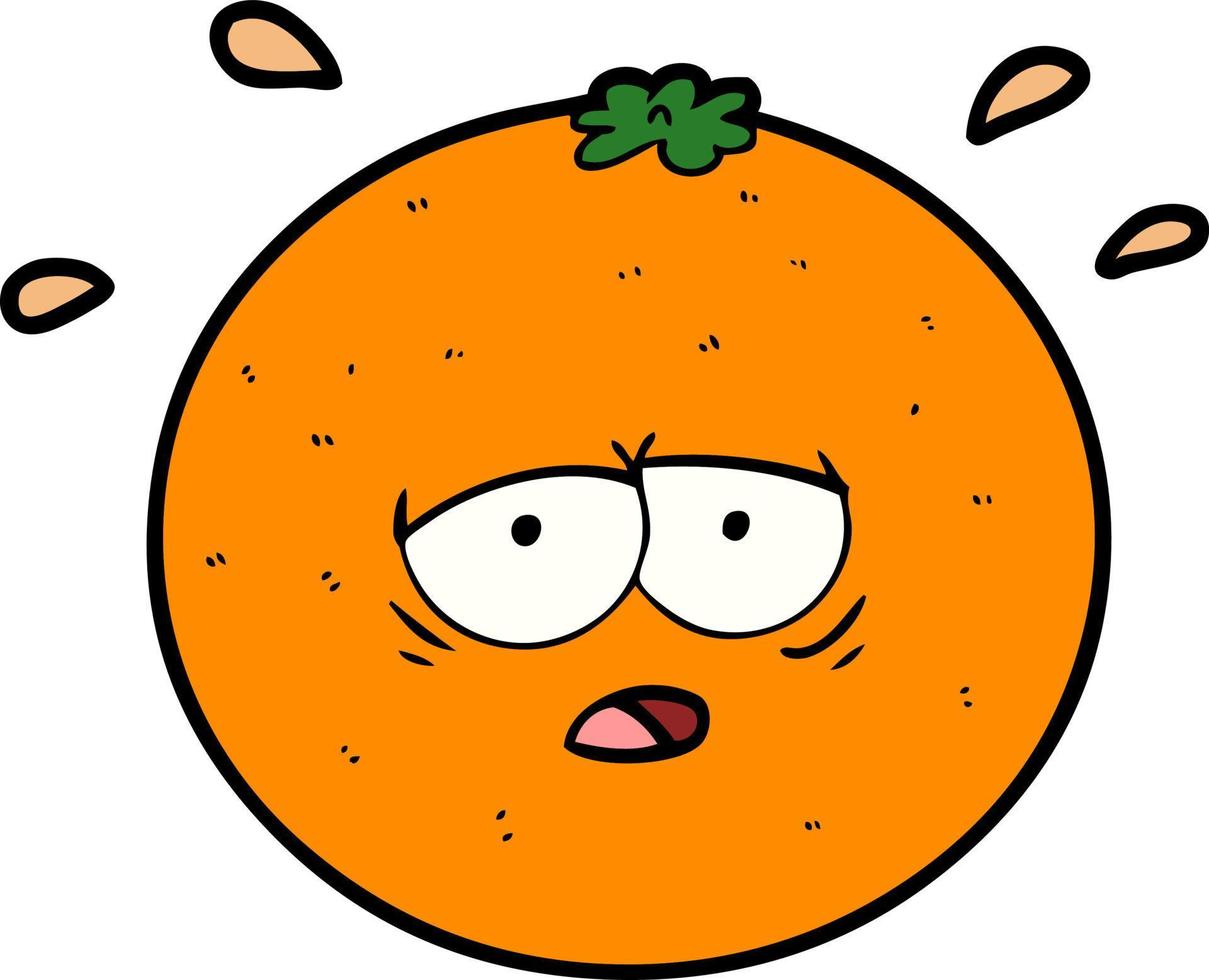 personaje de dibujos animados naranja vector