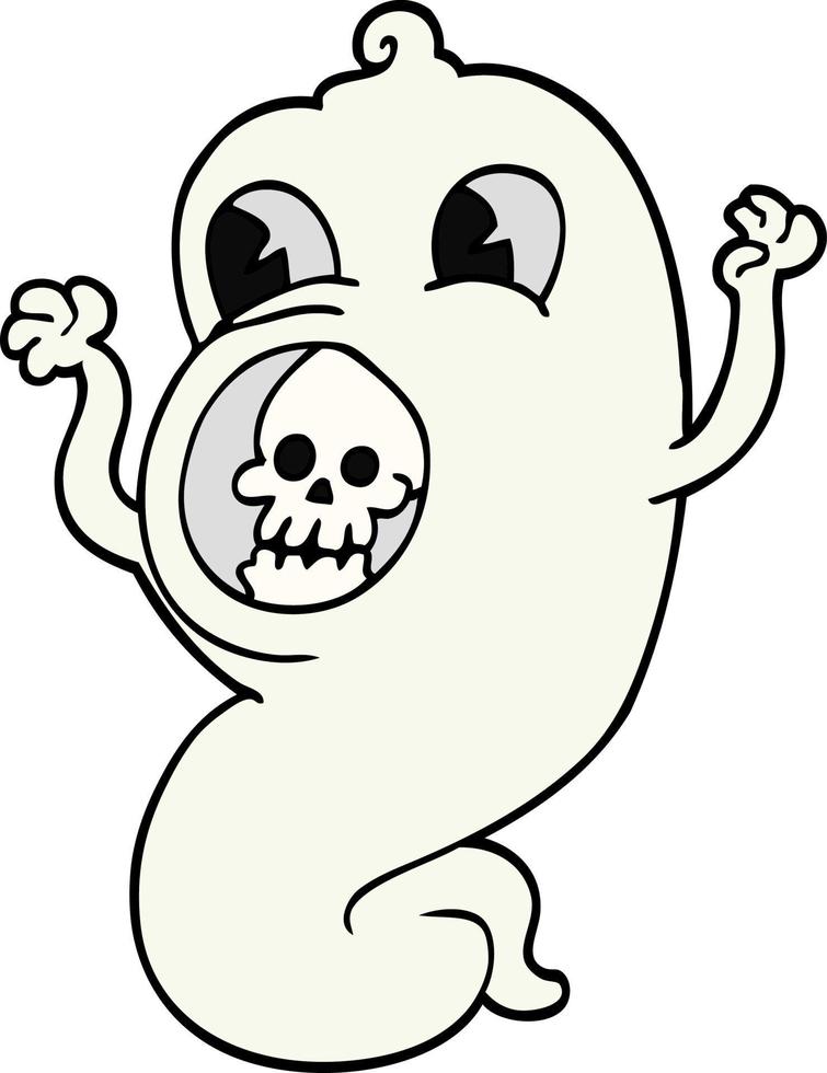 fantasma de garabato de dibujos animados espeluznante vector