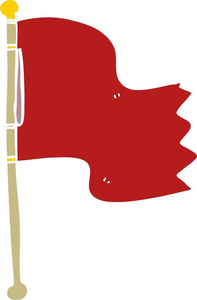 caricatura, garabato, bandera roja vector