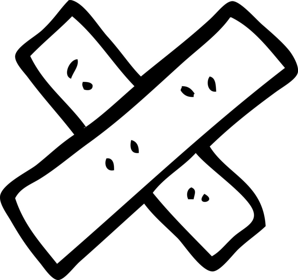 line drawing cartoon medical sticking plaster vector