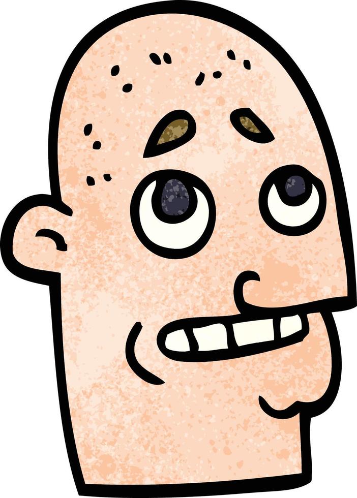 cartoon doodle bald man vector