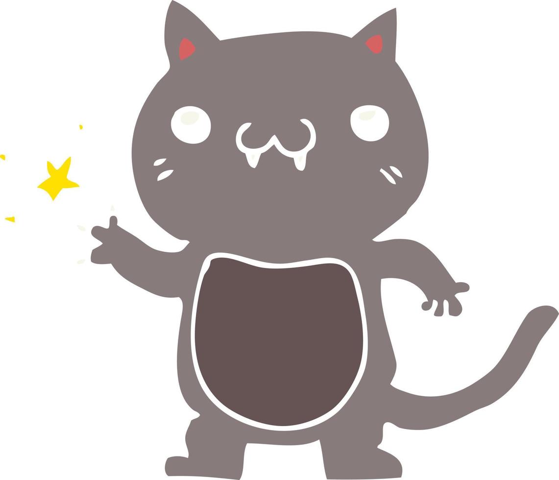 flat color style cartoon cat scratching vector