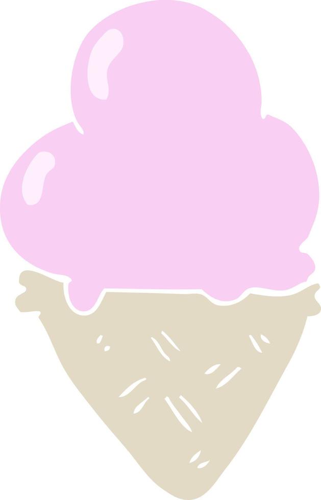 flat color style cartoon ice cream vector