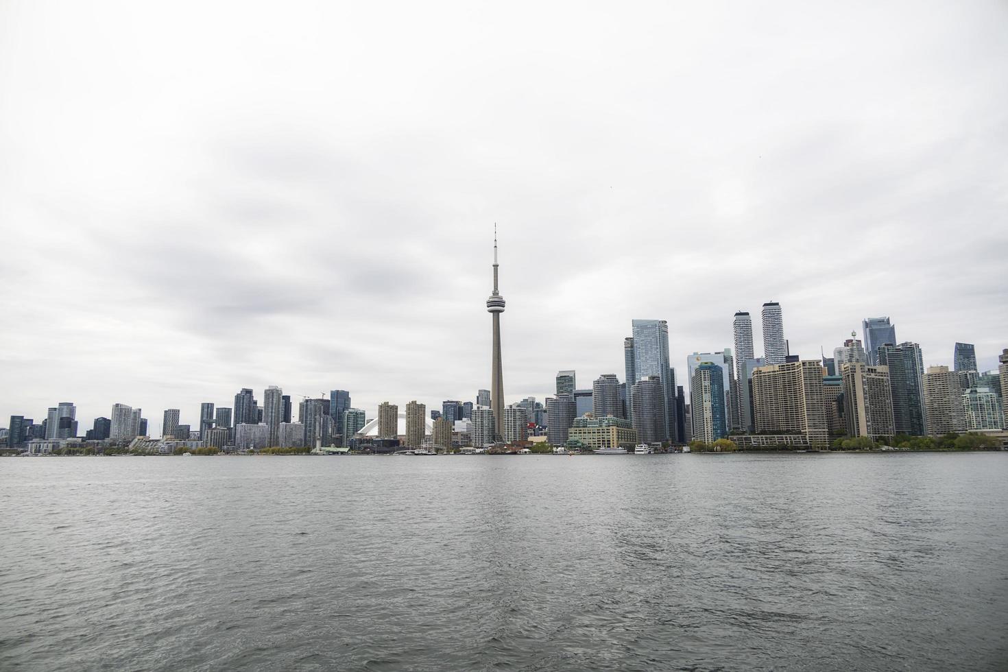 Skyline view of Toronto Ontario across the water photo