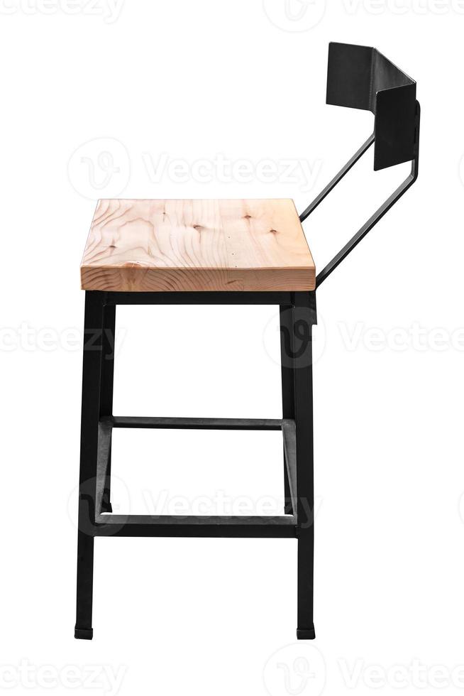 Modern wooden chair isolated. photo