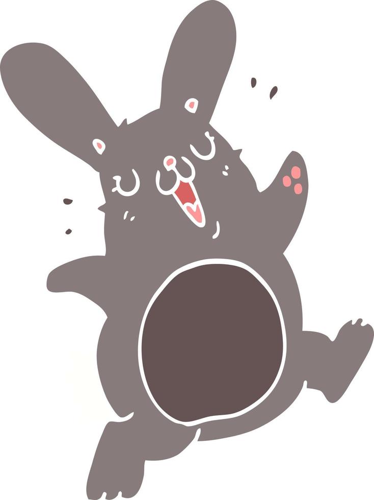 flat color style cartoon rabbit vector