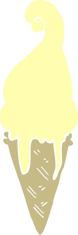 flat color style cartoon ice cream vector