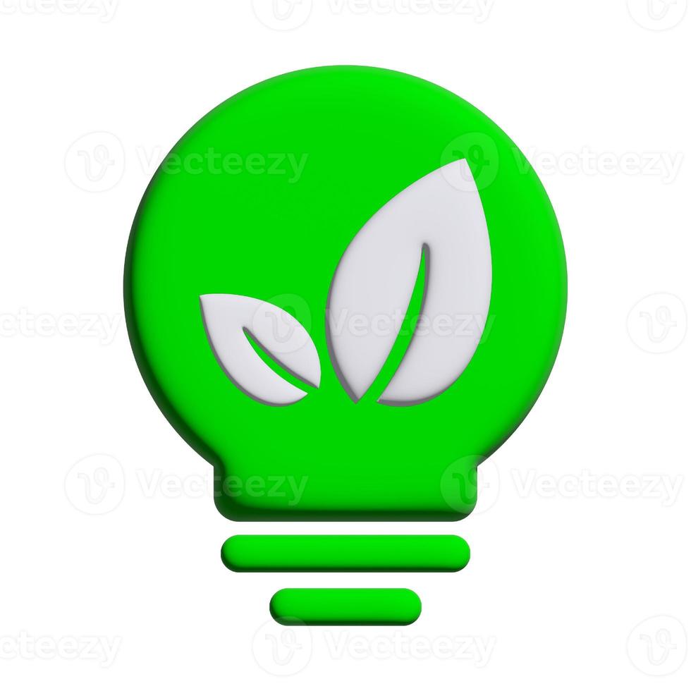 Green 3d eco energy concept, plant growing inside the light bulb photo