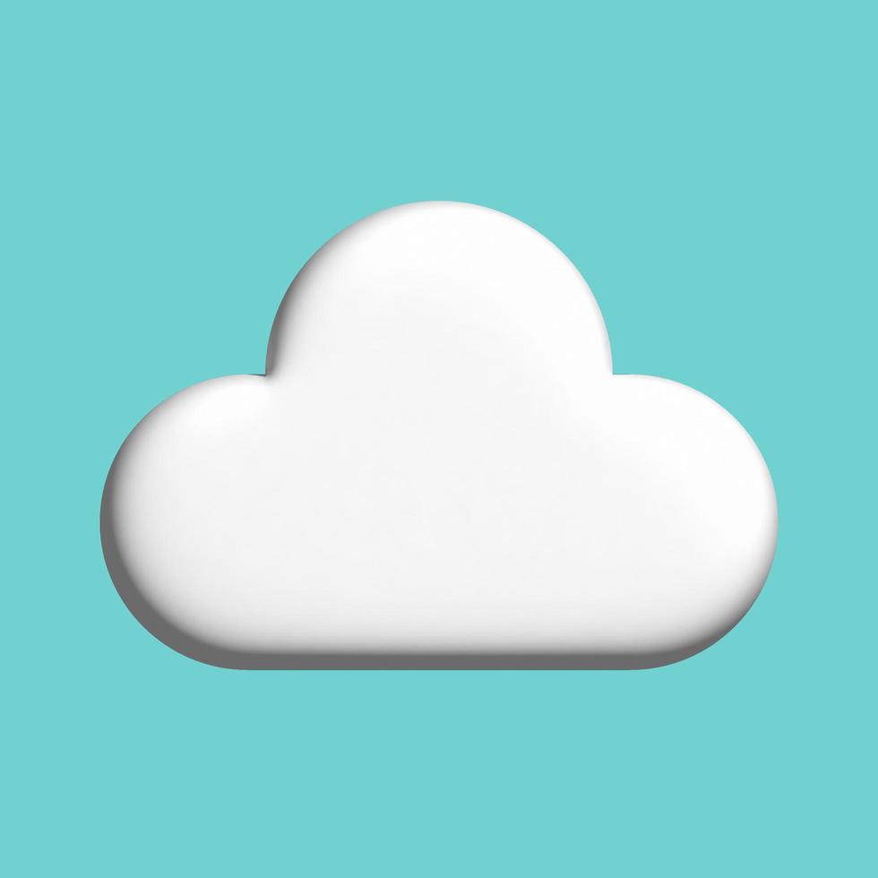 White 3d cloud isolated on a blue background. photo