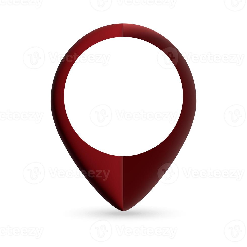 Red 3d pin location. Vector illustration. photo