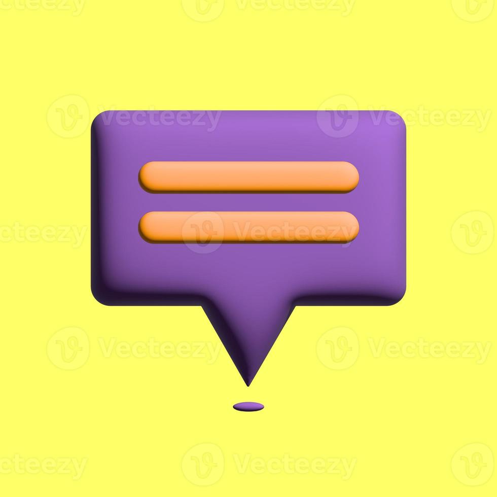 3d speech bubble icon, modern minimalistic flat design. photo