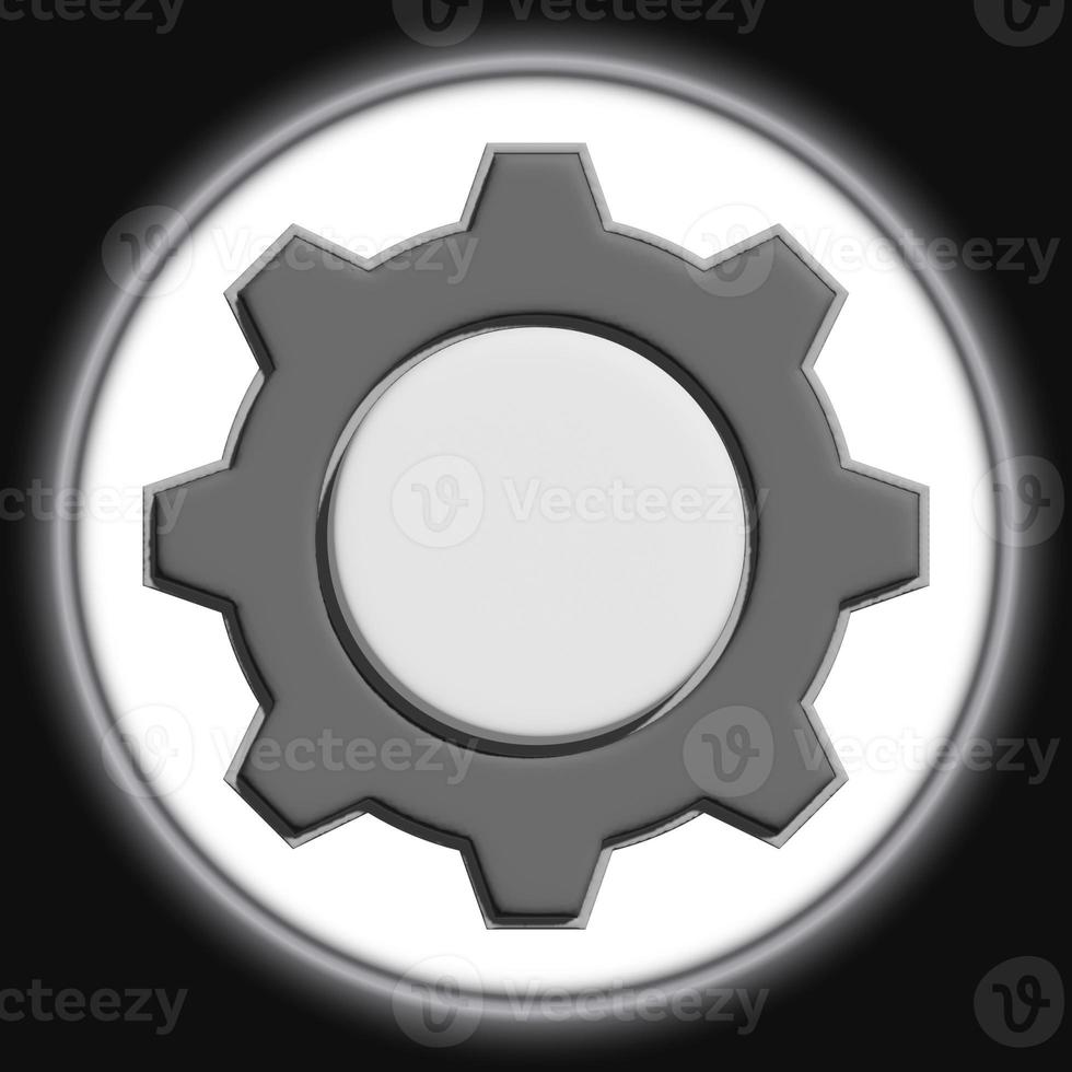 3d gear. Outline modern design grey button photo