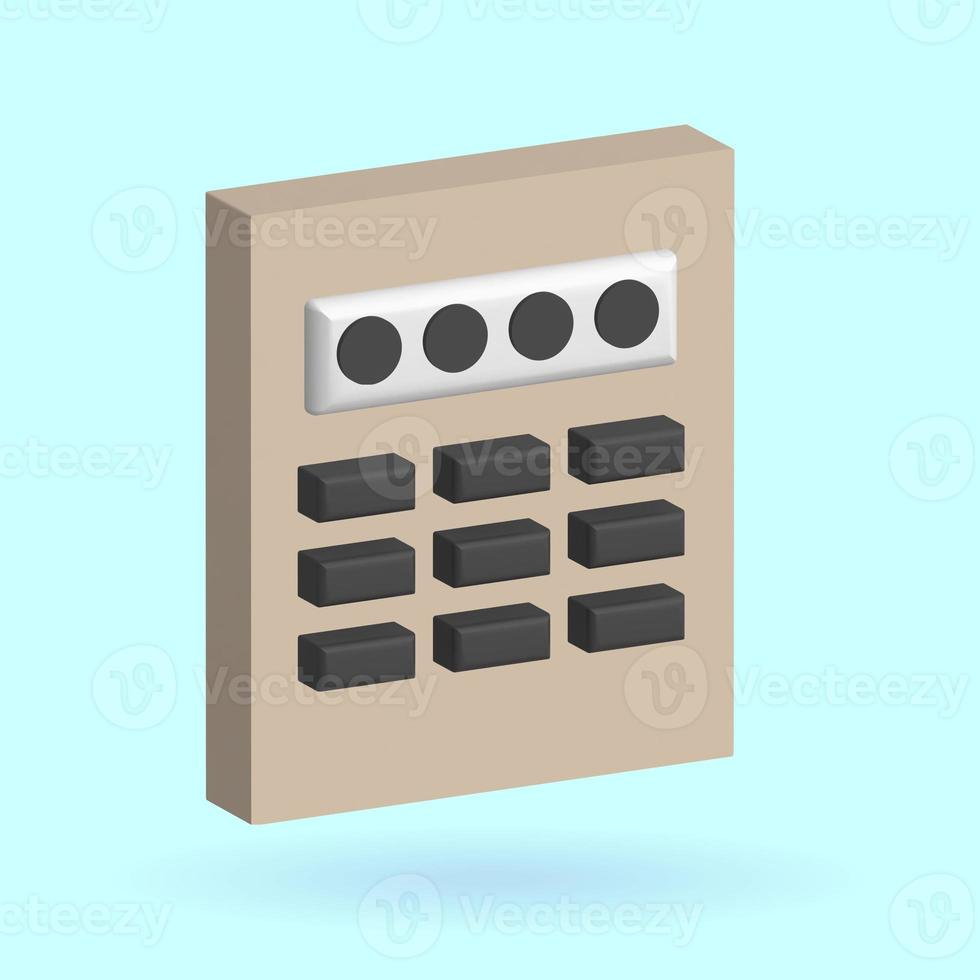 Passcode Icon, 3D design icon. photo