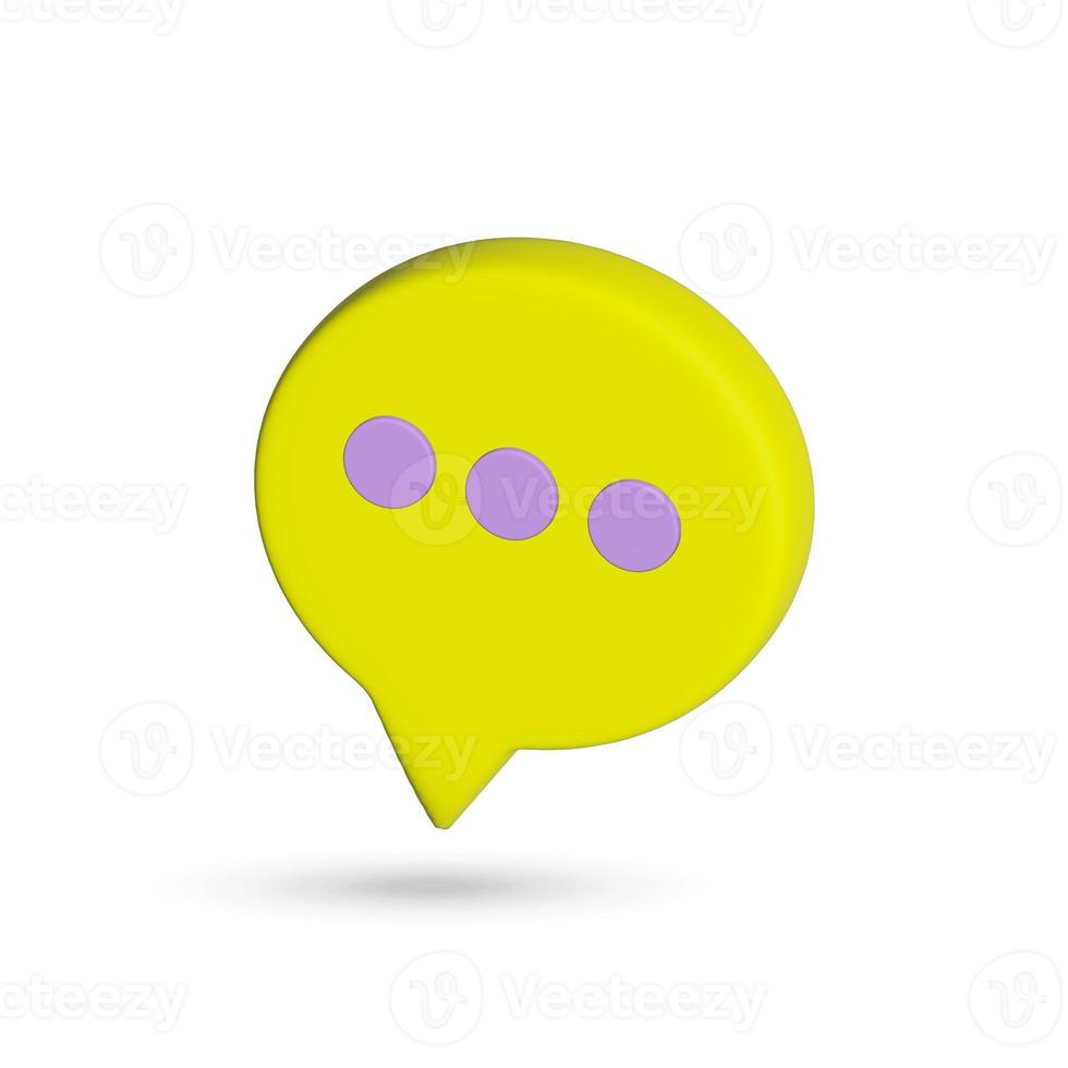 3d speech bubble icon, modern minimalistic flat design. photo