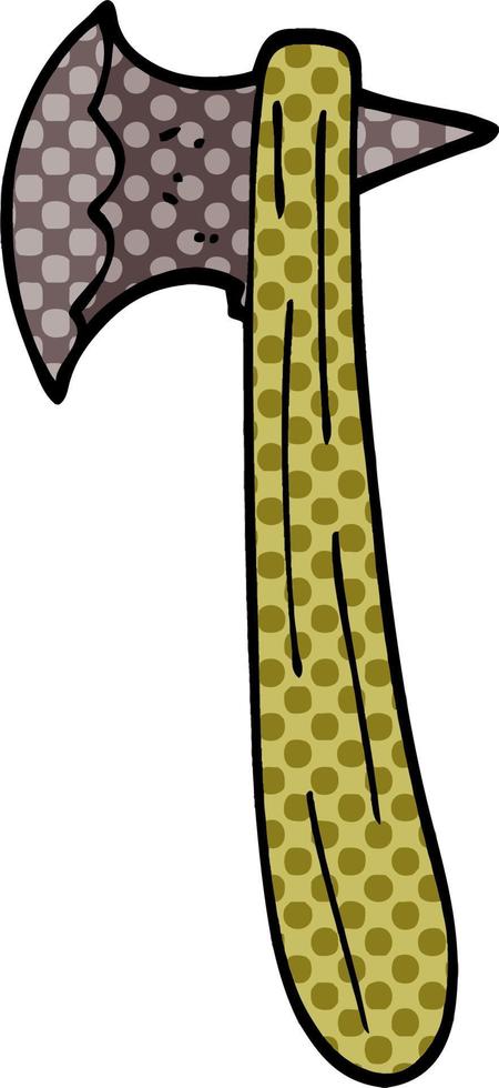 cartoon doodle old axe vector