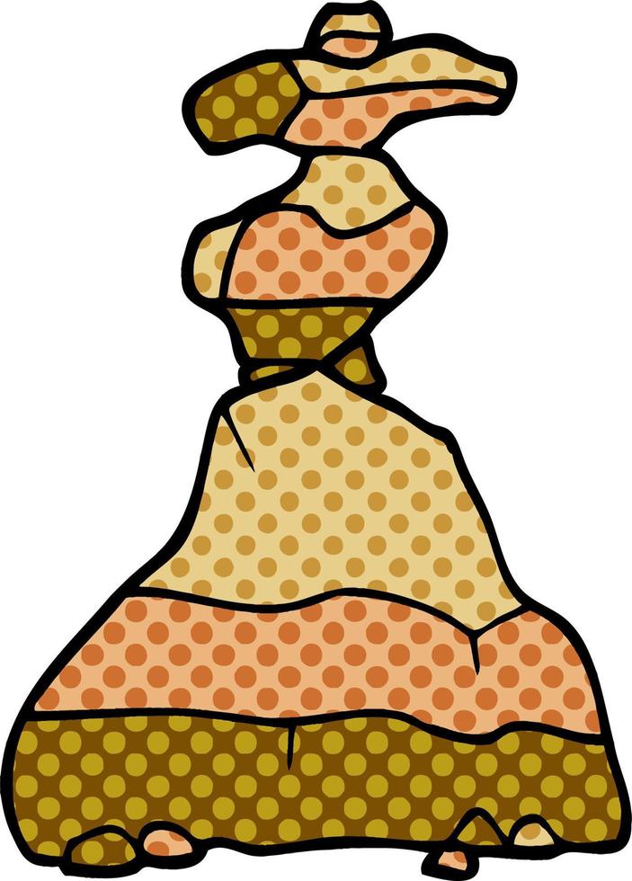 cartoon doodle of stacked stones vector