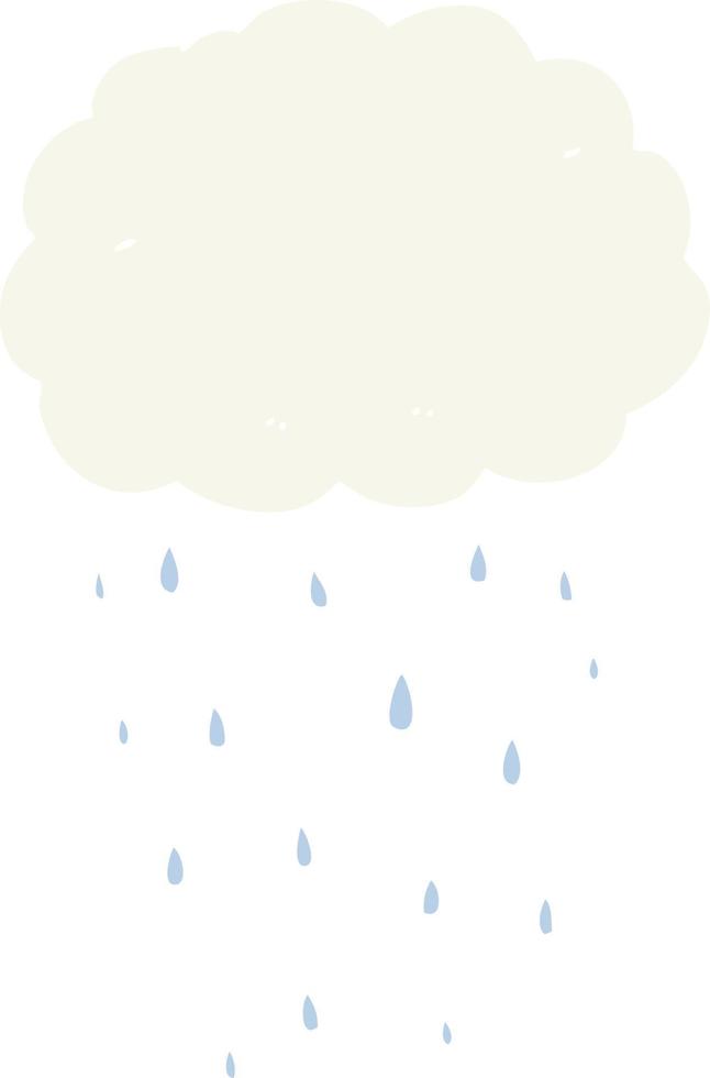 flat color style cartoon rain cloud vector