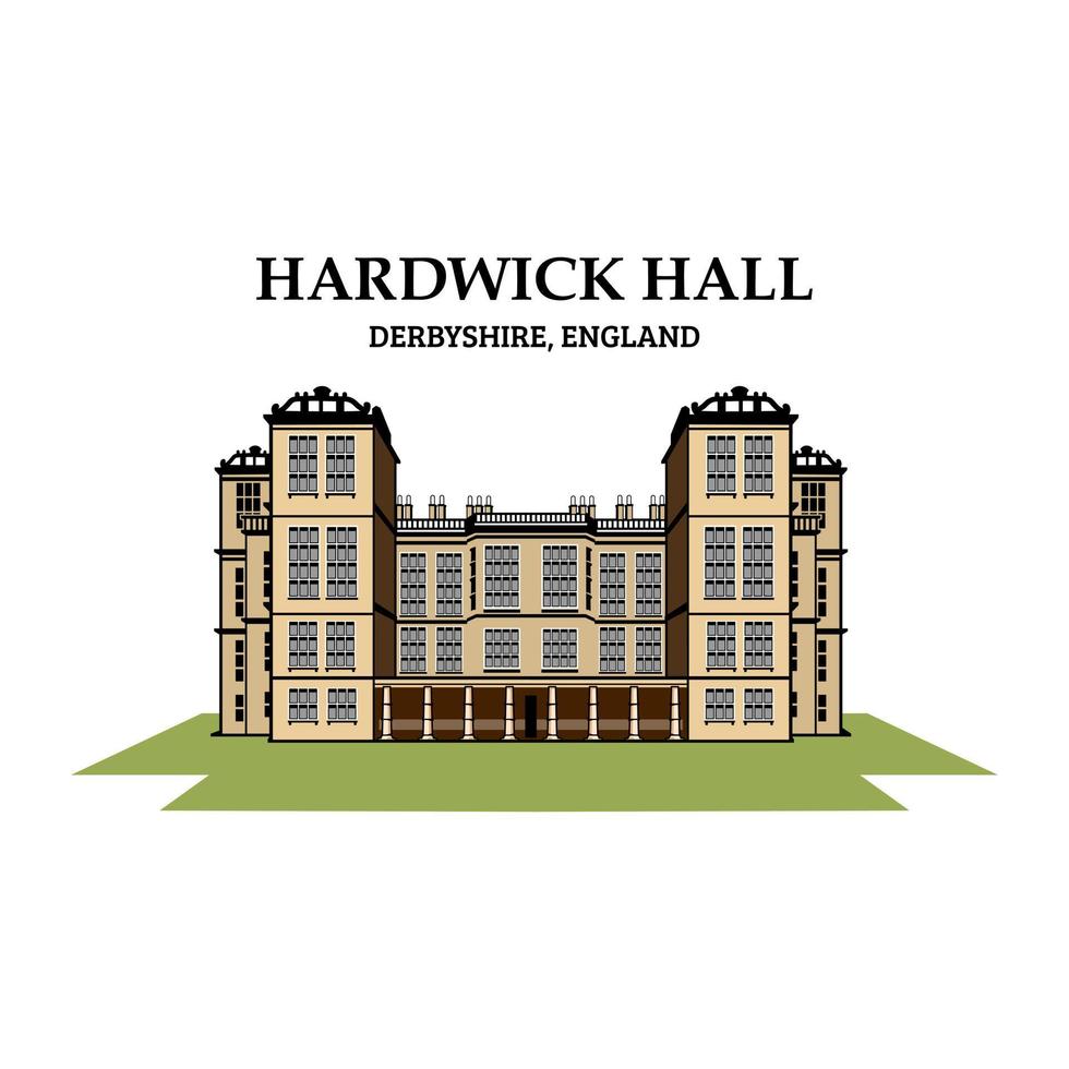 hardwick hall building illustration design vector