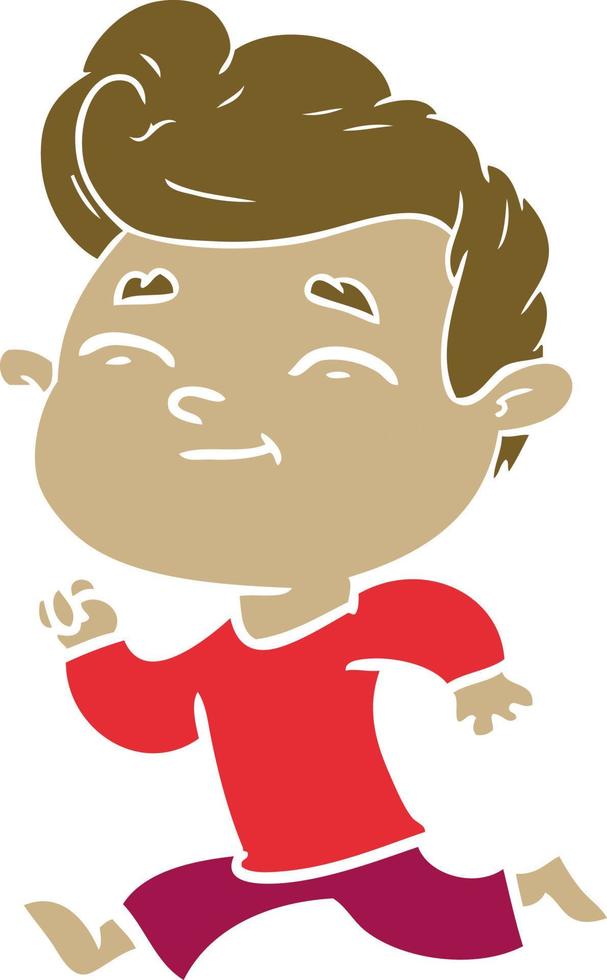 hombre de dibujos animados de estilo de color plano corriendo vector