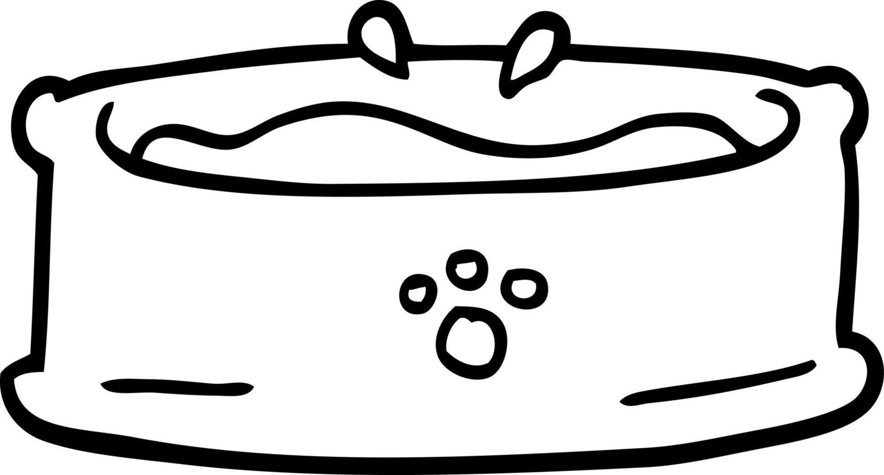line drawing cartoon pet bowl vector