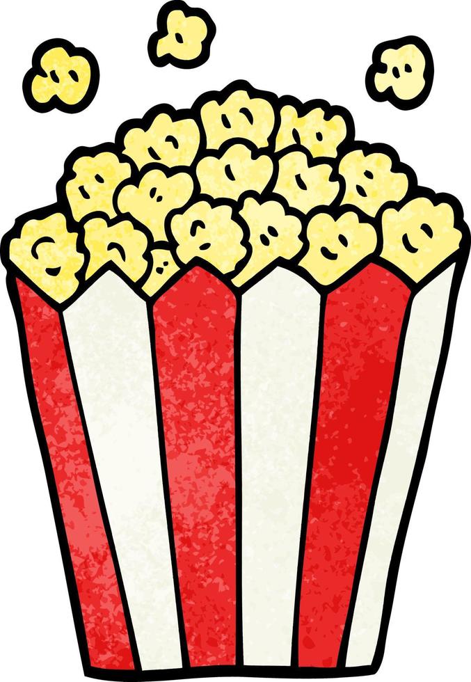 cartoon doodle cinema popcorn vector