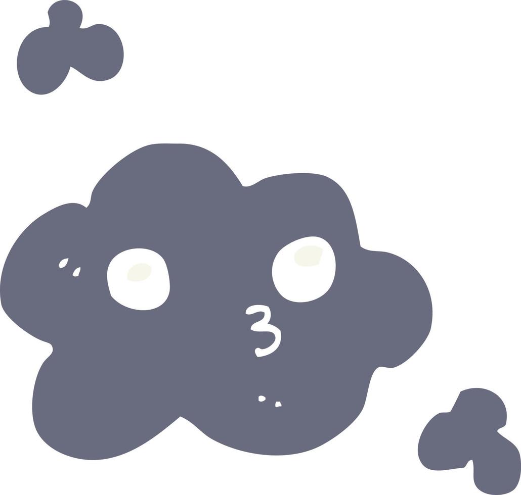 cute flat color style cartoon cloud vector