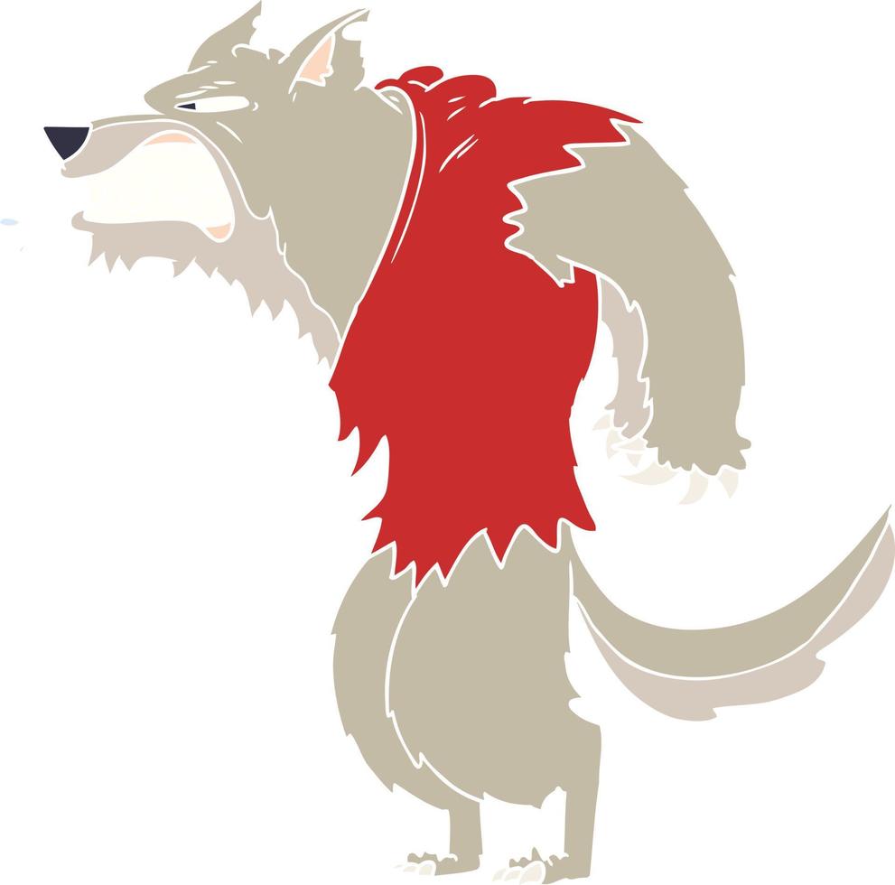 angry werewolf flat color style cartoon vector