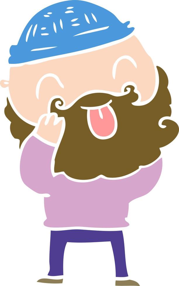 hombre con barba sacando la lengua vector