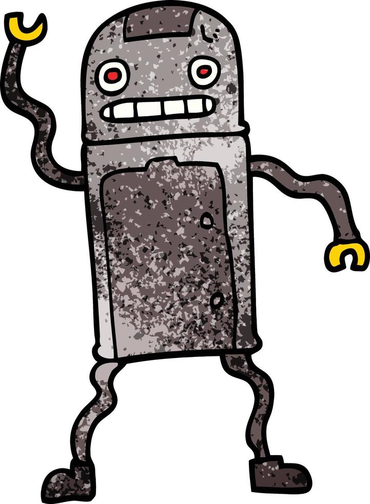 robot de garabato de dibujos animados vector