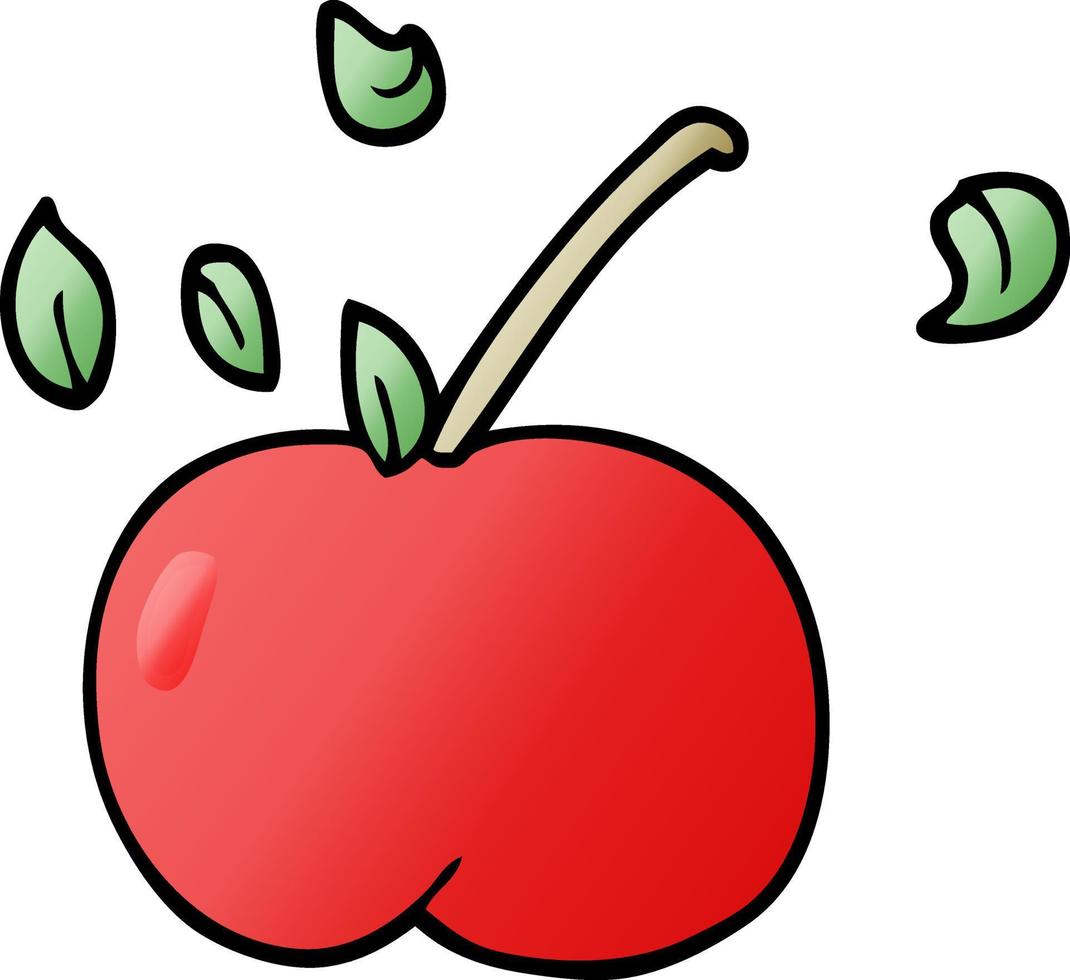 cartoon doodle juicy apple vector