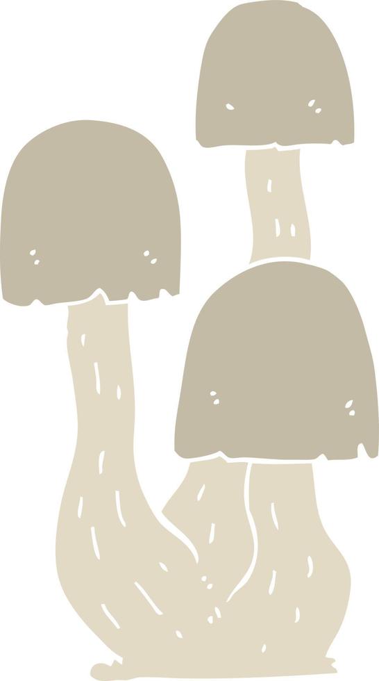 flat color style cartoon mushroom vector