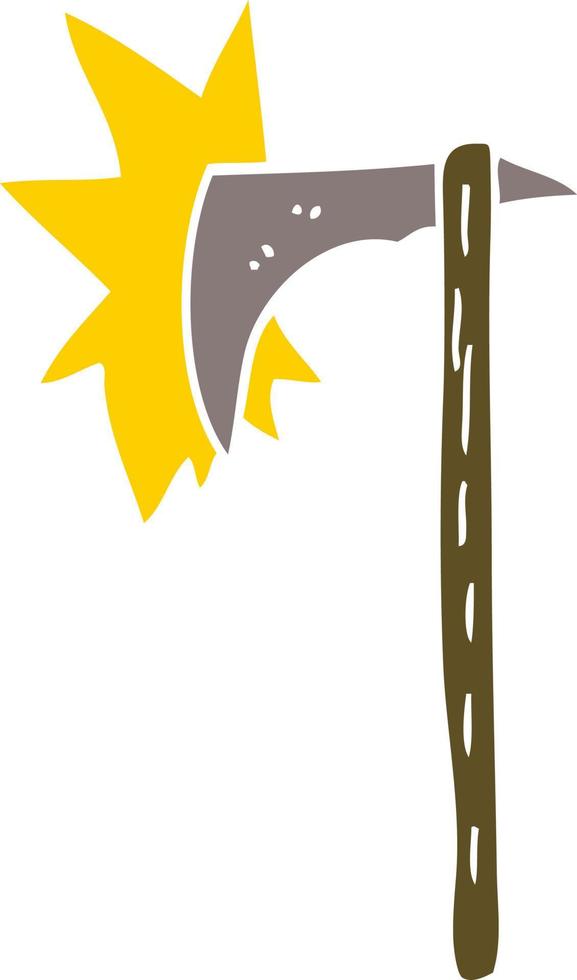 cartoon doodle viking axe vector