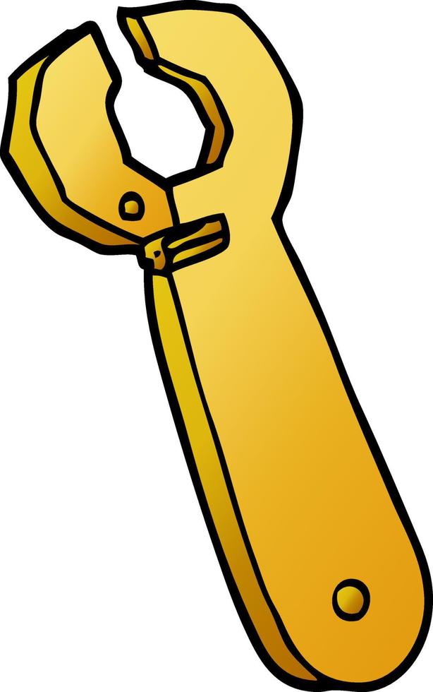 cartoon doodle spanner tool vector