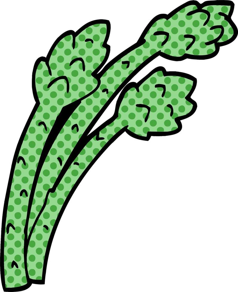 cartoon doodle asparagus plant vector