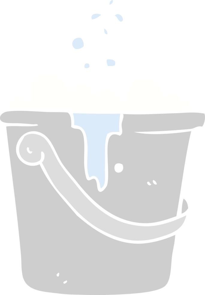 flat color illustration of a cartoon cleaning bucket vector