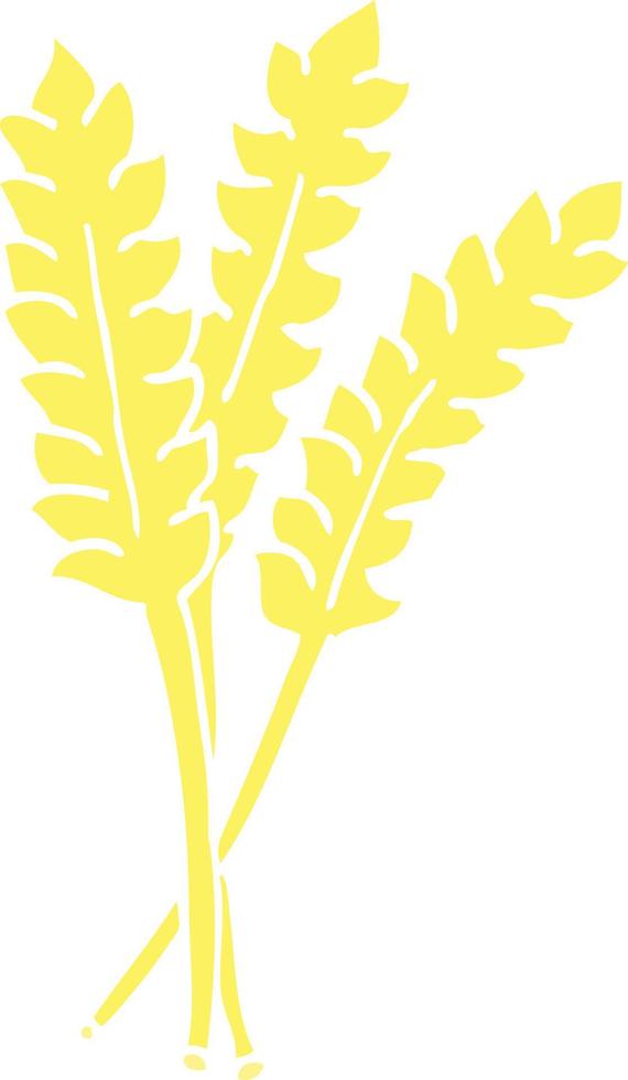 flat color style cartoon wheat vector