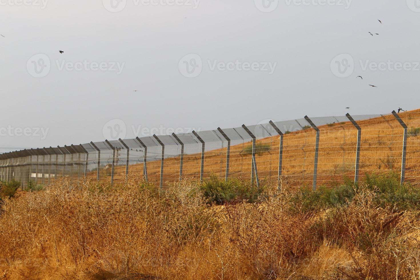 Fence in the city park on the shores of the Mediterranean Sea. photo