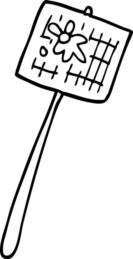 line drawing cartoon fly swatted vector