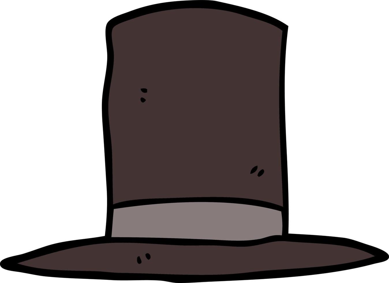 cartoon doodle top hat vector