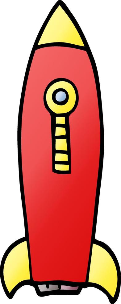 cartoon doodle space rocket vector