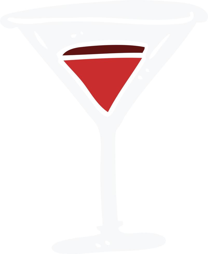 cartoon doodle red cocktail vector