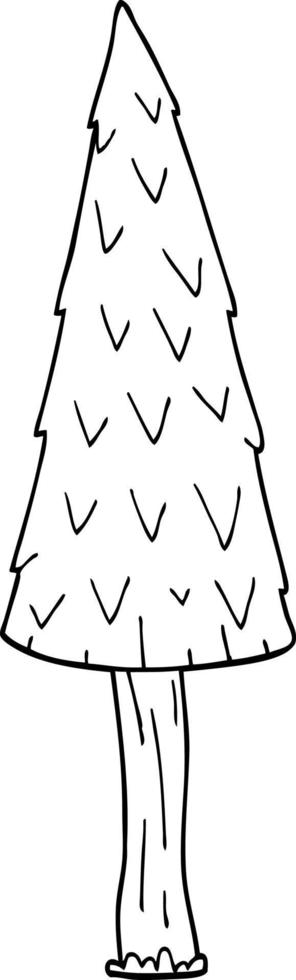 árbol de navidad de dibujos animados de dibujo lineal vector