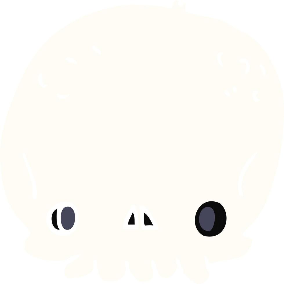 flat color style cartoon skull vector