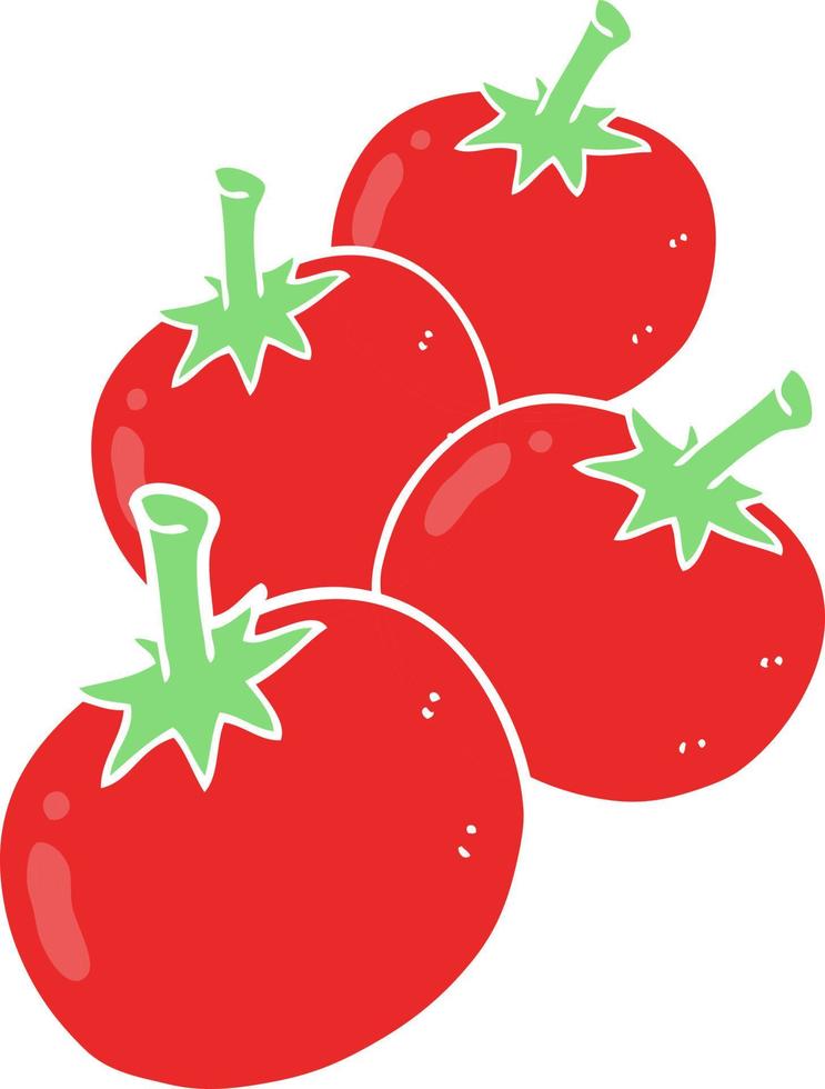 flat color illustration of a cartoon tomato vector