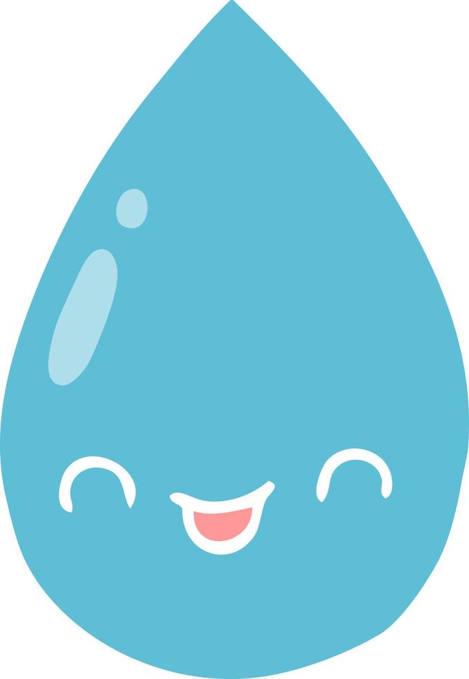 flat color style cartoon cute raindrop vector