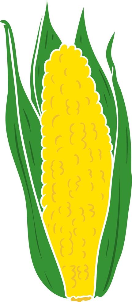 flat color style cartoon organic corn vector