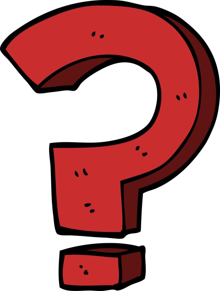 cartoon doodle question mark vector